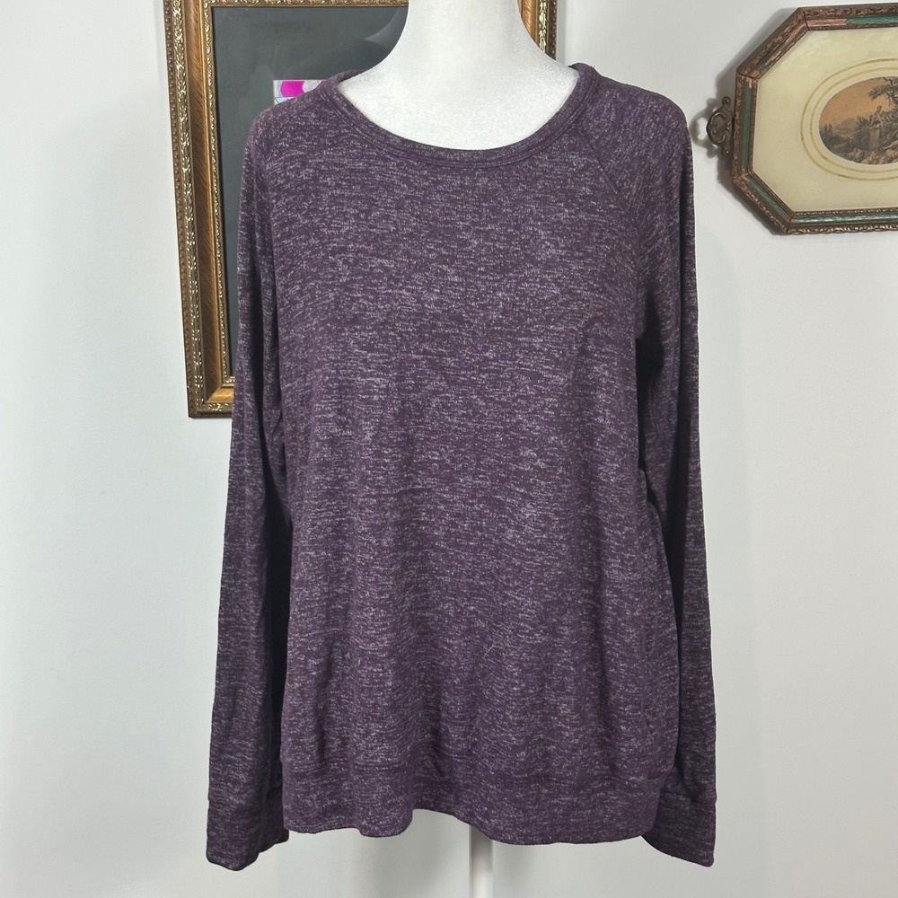 Heathered Purple Thin Knit Crewneck Sweatshirt - SIZE M Pullover Fall